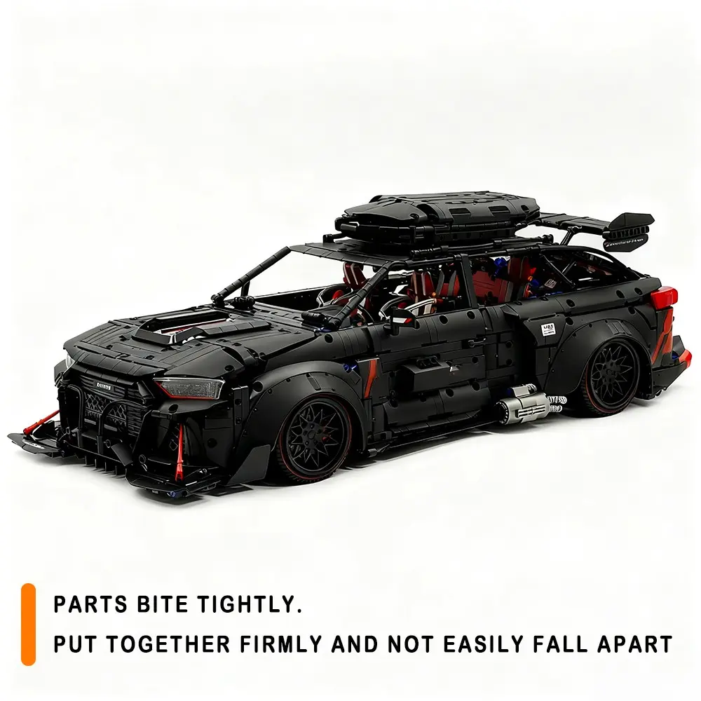 Static Technical RS6 Avant Station Wagon Building Blocks Classic Wagon SUV Sports‑Car Model Tabletop Ornament Assembly Kit Perfect Collectible Gift For Automotive Fans Bricks