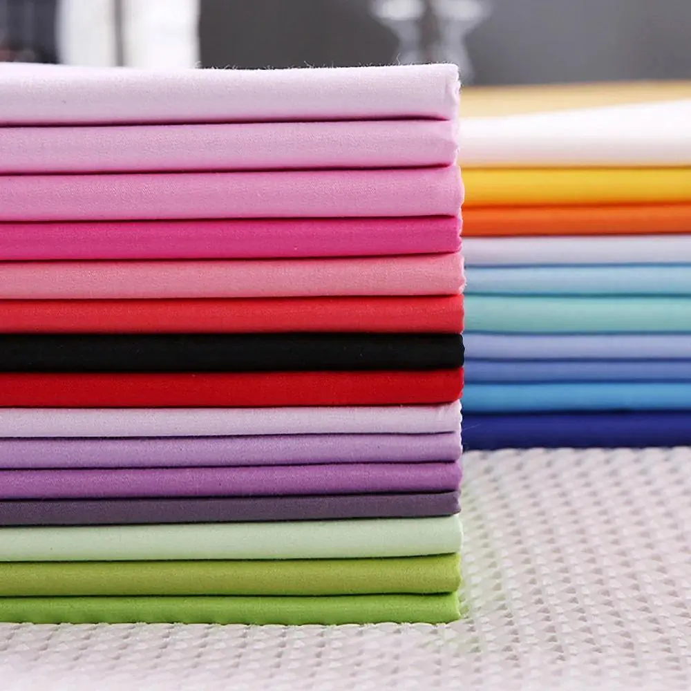 140x100cm 100% Cotton Poplin Fabric Solid Color for DIY Sewing Women Dress Baby Clothes Pajamas Hat Home Textile Craft Materials