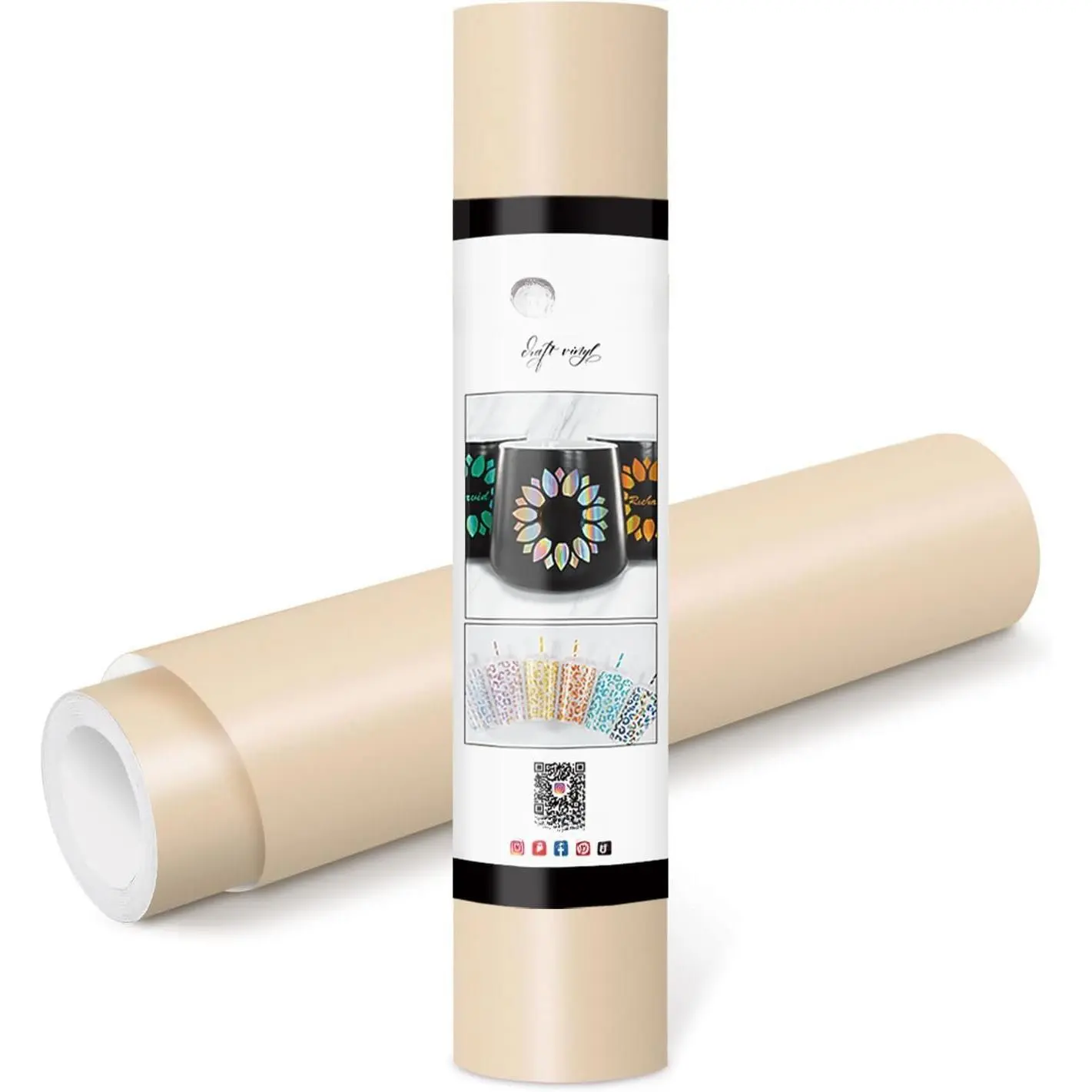 Permanent Adhesive Vinyl 12" x 10ft, Matte Beige