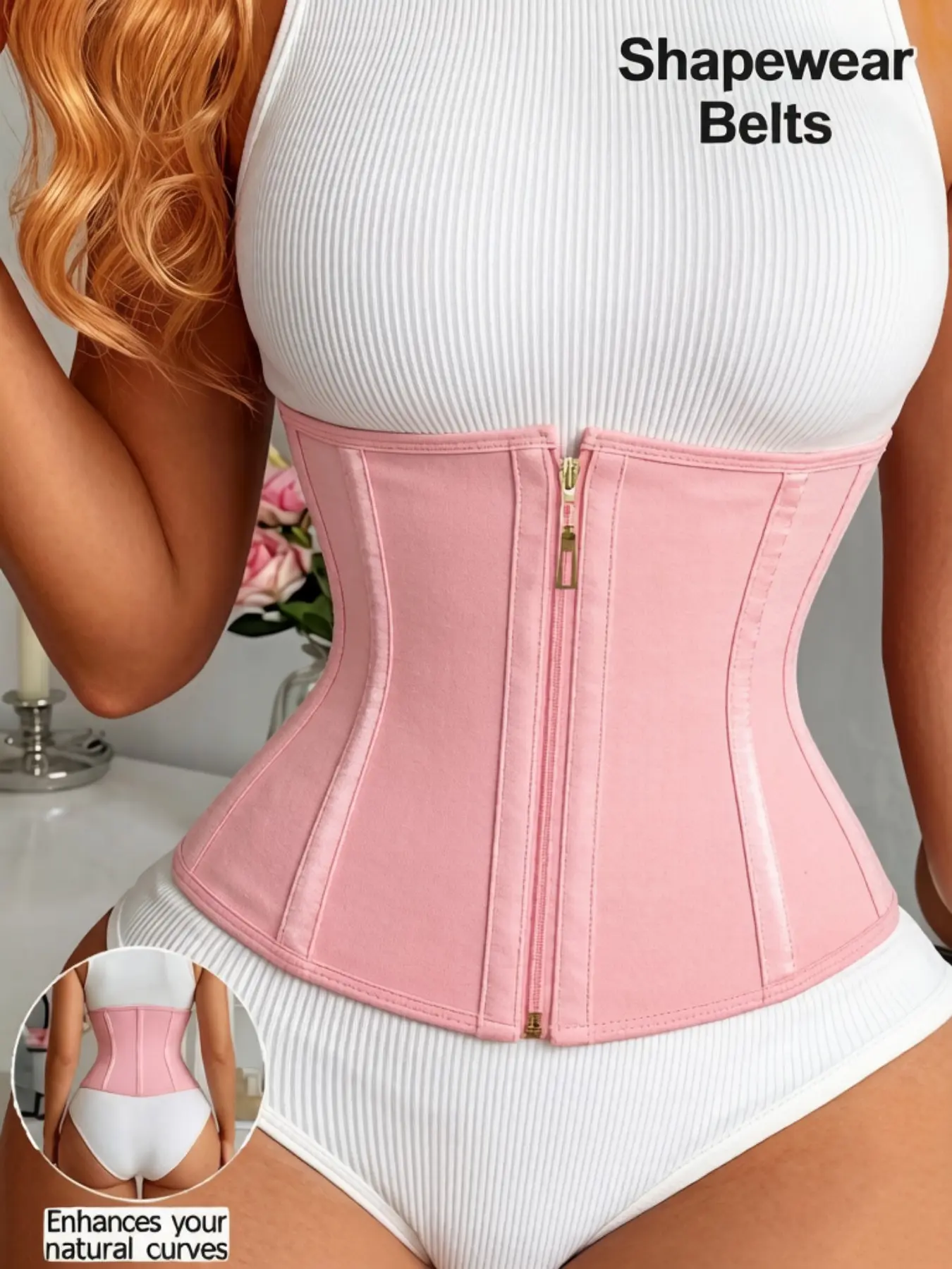 1 Count Women's Breathable Smooth Tummy Control Support Waist Trainer, Fajas, Double Closure Gold Zipper & Hook Shapewear Belts, Contouring Boned Waist Cincher, High Compression Sturdy Steel Bone Girdle, Perfect For Holiday Gifting