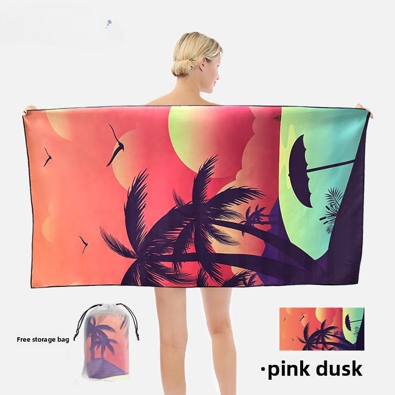 Beach towel Double-sided velvet absorbent swimming microfiber beach towel Printed quick-drying sports towel Universal golf