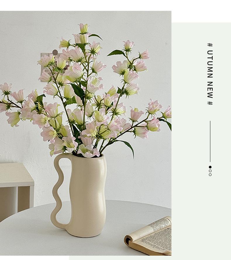 Long-stemmed wind chime flowers, artificial lilies of the valley, fake flowers for home decoration, living room and dining table decor, wedding hall floral arrangements