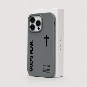 1PC "God's Plan" Isaiah 60:22 Bible Verse Cross Phone Case - Large Hole Liquid Silicone Skin-friendly Protective Casing for iPhone 17 Pro Max,16,15,14,13,12,11 Plus,Air,Pro - Christian Gift,Phone Accessories with Snowman Design,Dual Protection