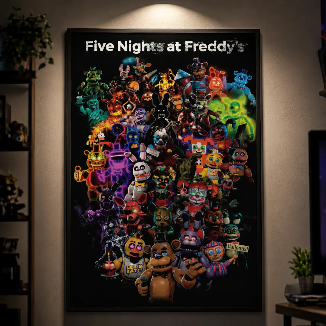Five Nights at Freddy's Special Delivery Collage Canvas Wall Art Poster, Horror Game Inspired Artwork Print, Waterproof Canvas Decor for Bedroom Dorm Gaming Room Man Cave, Gift for FNAF Fans Gamers Men Teens, Video Game Room Decoration