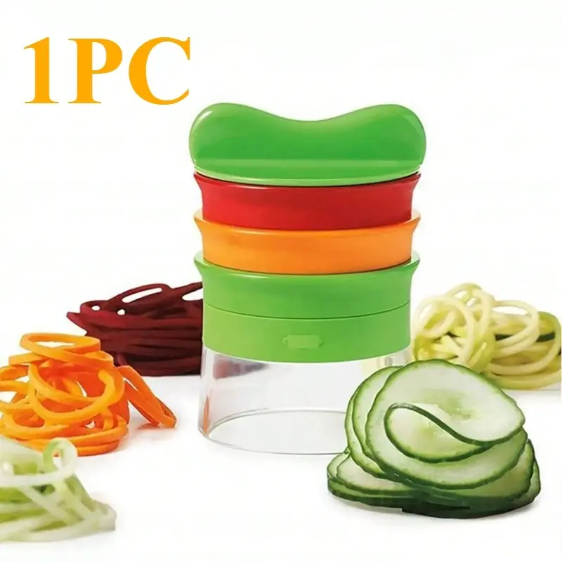 Handheld Multifunctional Spiral Vegetable Slicer, Portable Rotating Veggie Spaghetti Cutter, Manual Fruit Zoodle Maker, Kitchen Shredder Grater for Zucchini Cucumber Carrot Potato
