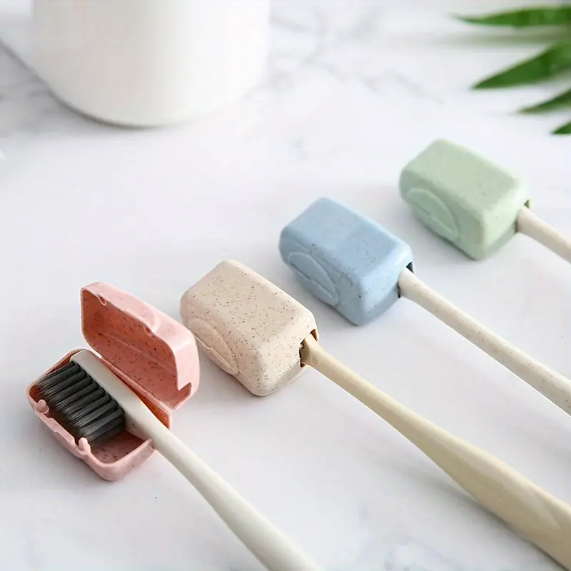 (4-Pack) Toothbrush Protection Covers, Portable Toothbrush Protector Case Set, Toothbrush Storage, Travel, Camping, Bathroom Use, Home Toothbrush Packaging