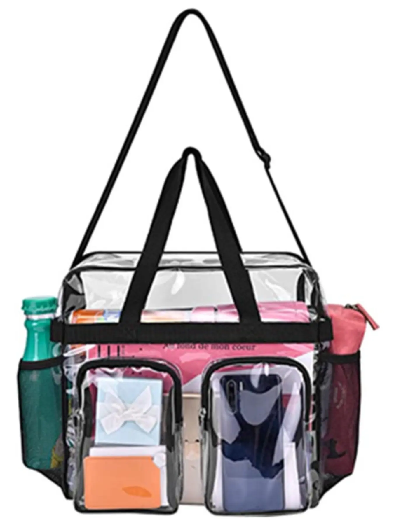 Waterproof Transparent Handbag for Sports and Gym, Fashionable Clear Bag for Women, Beach and Picnic Organizer, Trendy Beach Bag