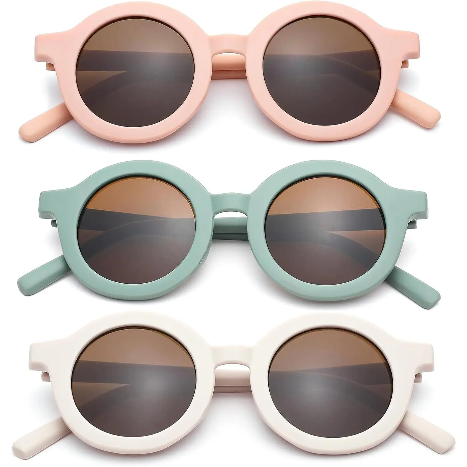 Toddler Round Sunglasses, UV400 Shield, Unbreakable Frame for Kids Age 2-8, Beach Summer Essentials, Outdoor Sports Use, Round Shape