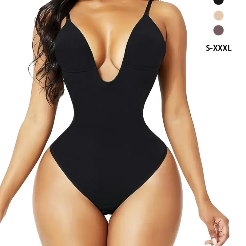 Women's Shapewear Deep V Bralette Bodysuit, Faja Body Shaper, Tummy Control Butt Lifting Bodycon Underwear, Sexy All-Seasons Clothing, Curve Shapewear Bodysuit, Shaper Bodysuits