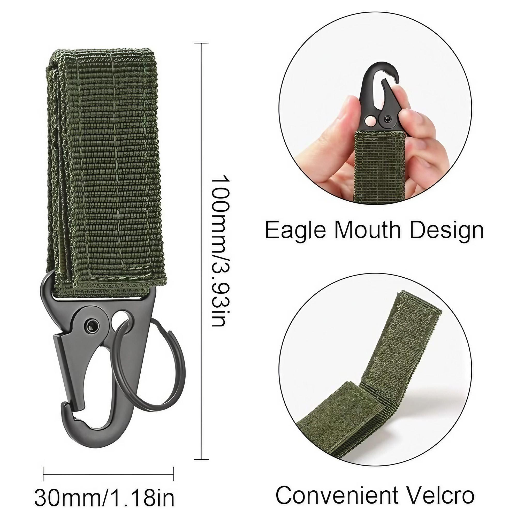 Nylon Keychain, Outdoor EDC Gear Hook, Multifunctional Buckle for Backpack Belt, Durable Lightweight Quick Release Keychain for Outdoor