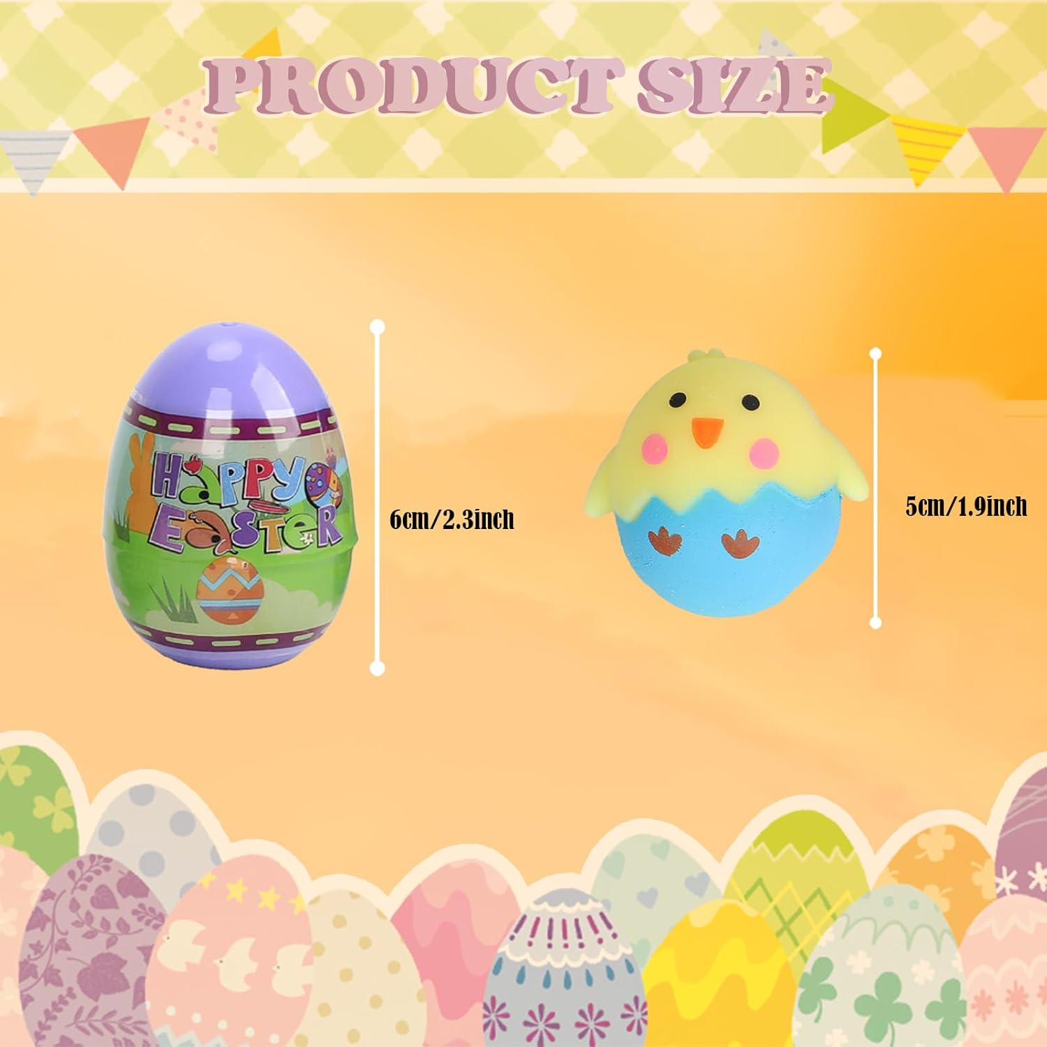 24 Pack Prefilled Easter Eggs with Squishy Toys,Bright Color Plastic Eggs for Kids Boys Girls,Easter Egg Hunt,Easter Basket Stuffers,Party Favors