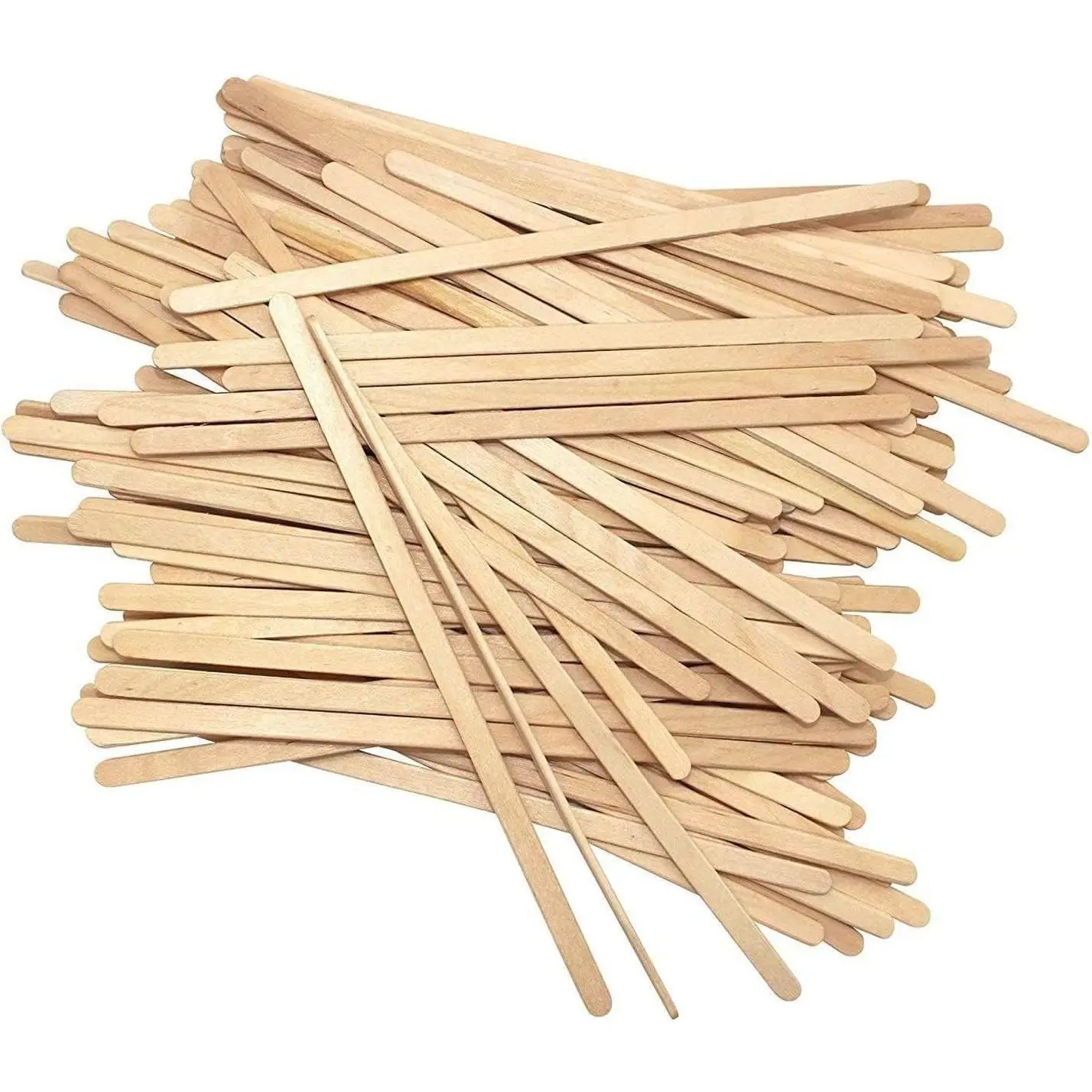 Coffee Stirrers Disposable Wooden Coffee Stir Sticks - Round-End Birchwood 5.5 Inches Large Wooden Stir Sticks - Pack of 500 Wood Stir Sticks, Coffee Sticks, Stirrers
