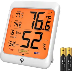TP53 Digital Hygrometer Indoor Thermometer for , Temperature Humidity Sensor with Comfort  & Max Min Records, Backlit Display Room Thermometer Humidity Meter(Previously )