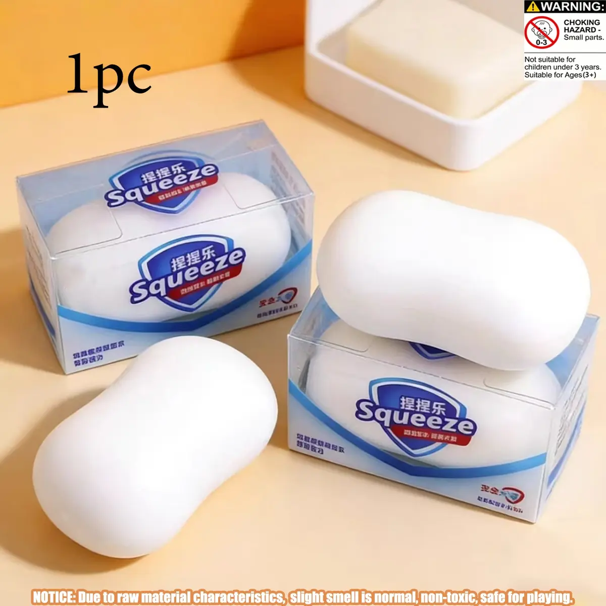 1pc - New Creative Squeeze Toy Realistic Soap TPR Relieves Stress, Squeeze Toy, Sensory Toy, Stress Toy, TPR Stress Reliever, Suitable as a Party Gift