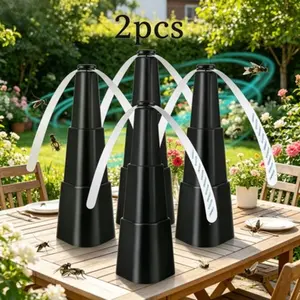 2 pack Portable Low Noise Outdoor Fly Repellent Fan with Simple Operation, Chemical-Free Safe for Pets and Humans, Great for RV Camping Picnic and Backyard Outdoor Dinner