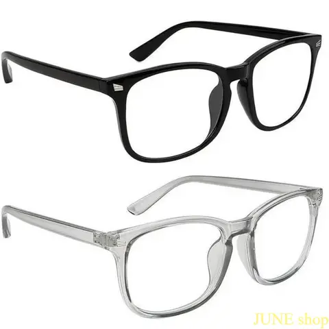 Unisex Blue Light Glasses - Ergonomic Durable PC Frame Eyewear, Lightweight Transparent Plastic Frame, Screen Strain Relief for Computer Operation & Daily Electronic Device Usage