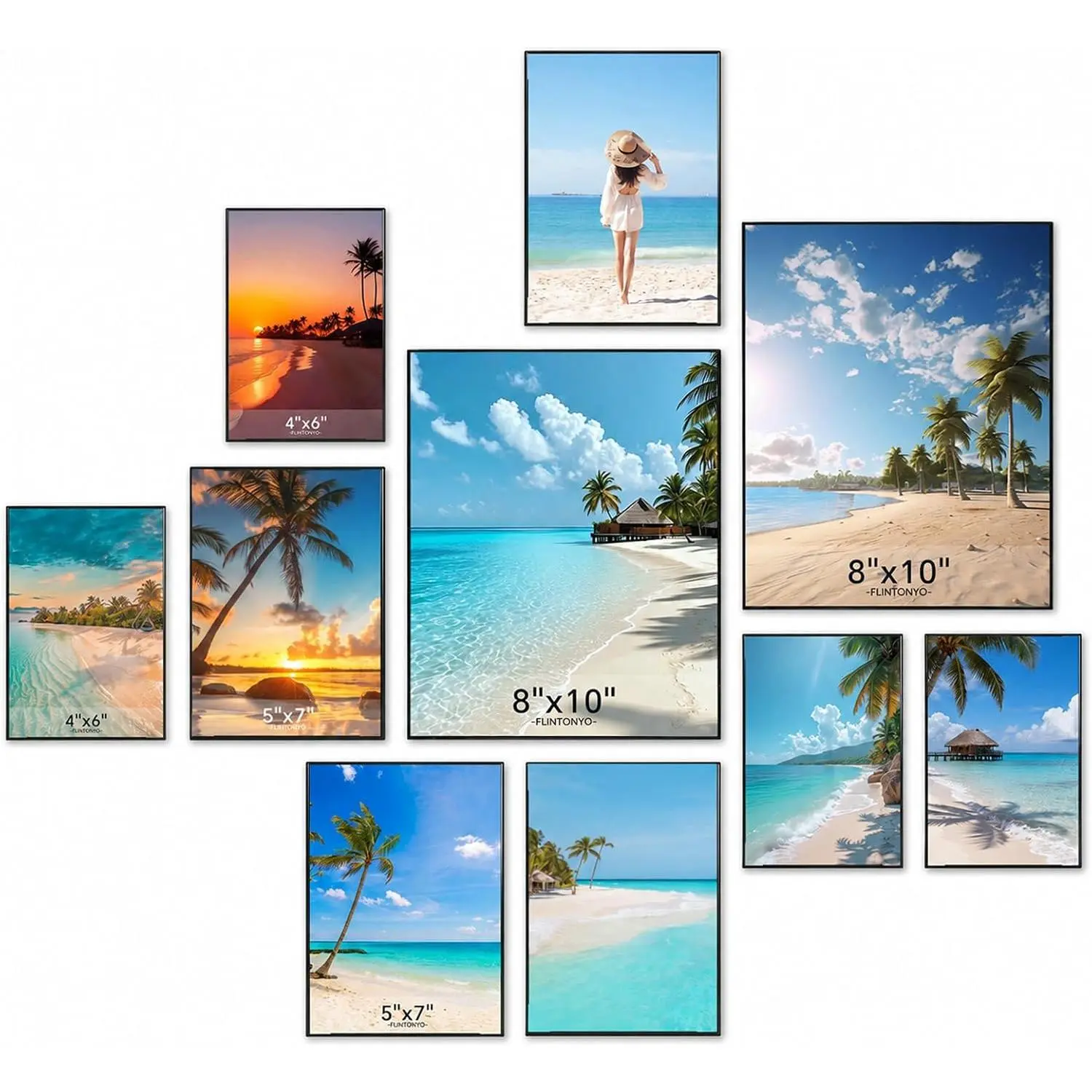 10 Pack Picture Frames Collage Wall Decor | Gallery Wall Frame Set for Wall Mounting or Tabletop Display, Multi Sizes Including Four 4x6, Four 5x7, Two 8x10, Black