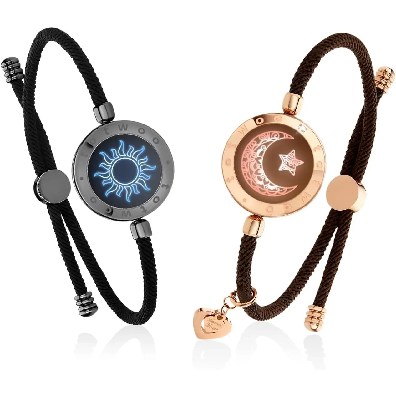 Long Distance  Bracelets for Couples,  Light & Vibration Love , Women's Fashion   Gifts for Him Her Women Men, -to-  Pairing via App via App