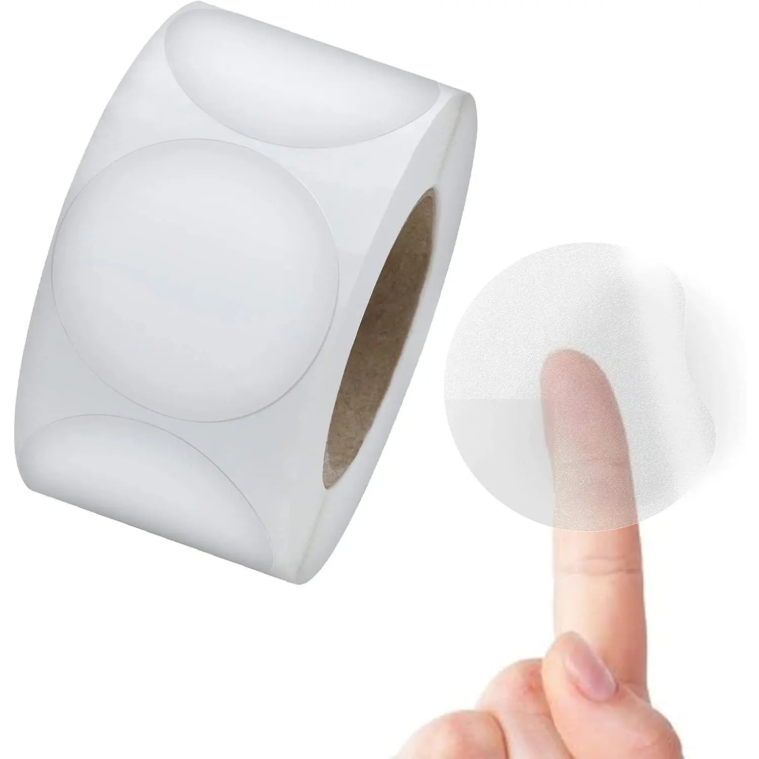 Clear Circle Stickers for Sealing 1.5 Inch Round, 1000 Pack Waterproof Transparent Self-Adhesive Envelope Seals for Package, Mail, Gift Box - Virtually Invisible Wafer Seal Circle Labels