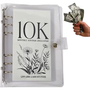 12-Month Envelopes  Saving  Binder, Savings  Book with  Envelopes,  2.5K/5K/10K Dollars  Book for  Saving,  Saving Budget Binder for Adults  (10K)