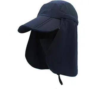 UPF 50+ Wide Brim Breathable Sun Hat with  Flap UV Protection Quick Dry Cap for Summer Outdoor Fishing Hiking