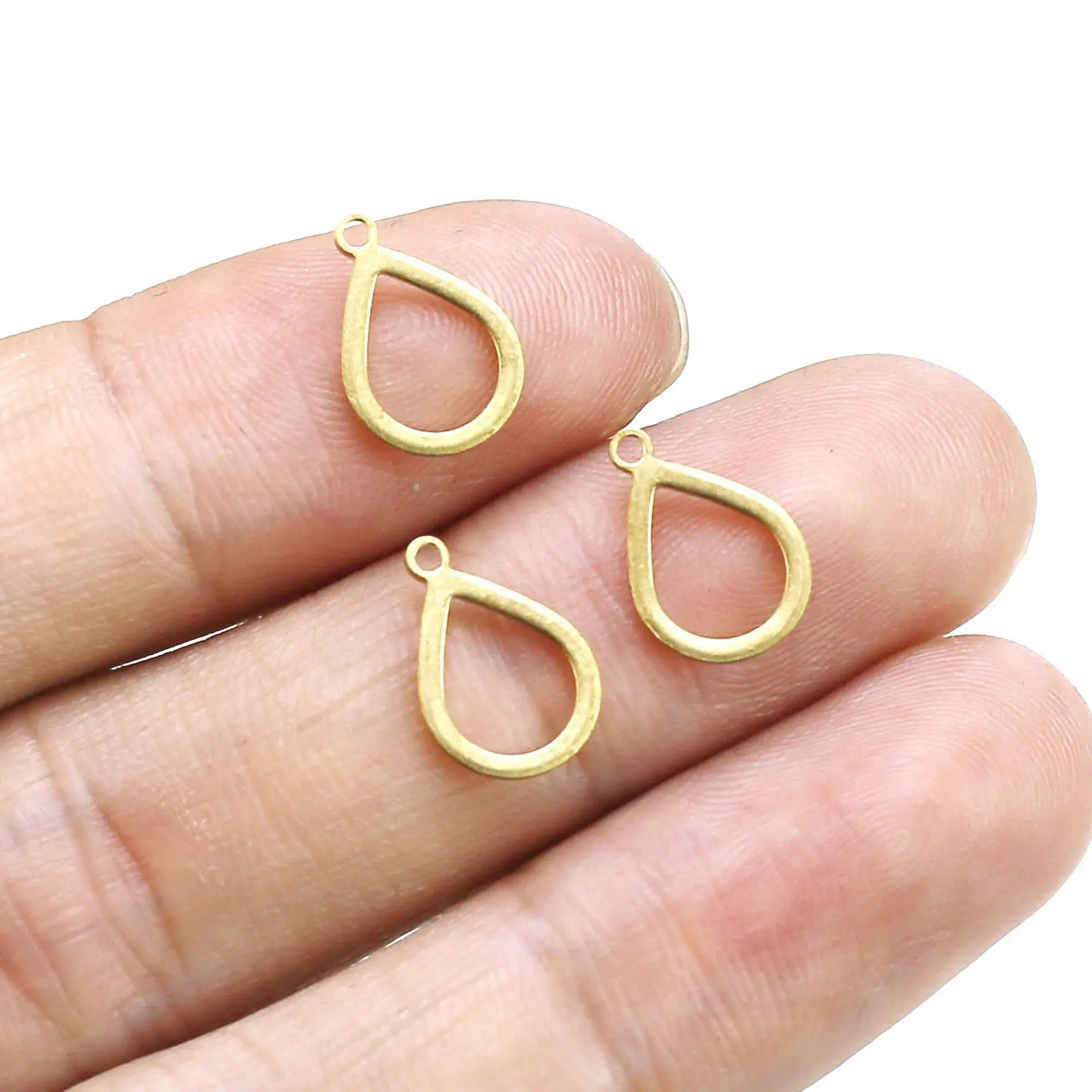 100pcs Teardrop Earring Charms, Drop Charm For Jewelry Making, Earring Findings, Bracelet Tags, 12.1x8.3mm -R2564