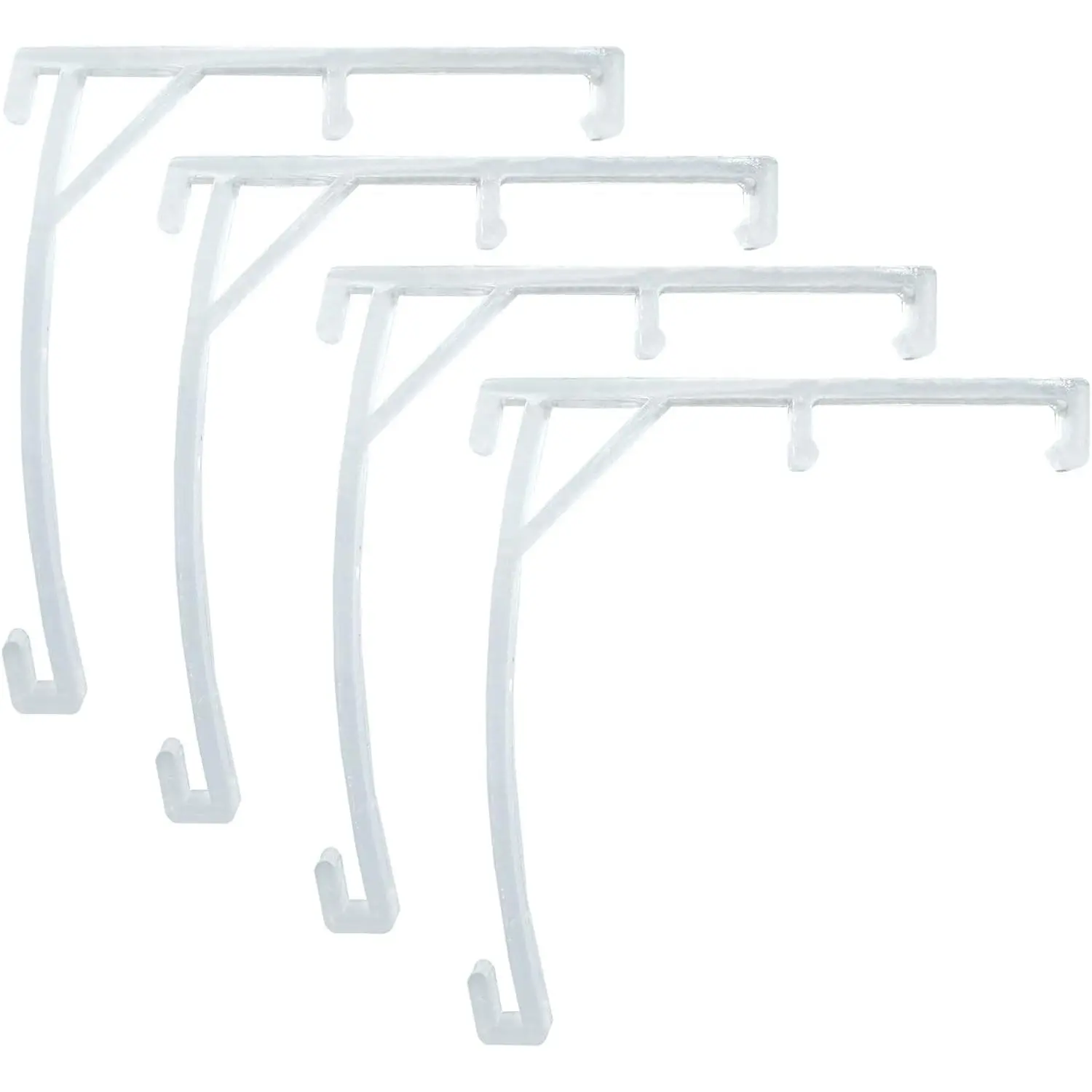 4 Pcs Clip-On Vertical Blind Valance Clips, 3.5" Plastic Brackets