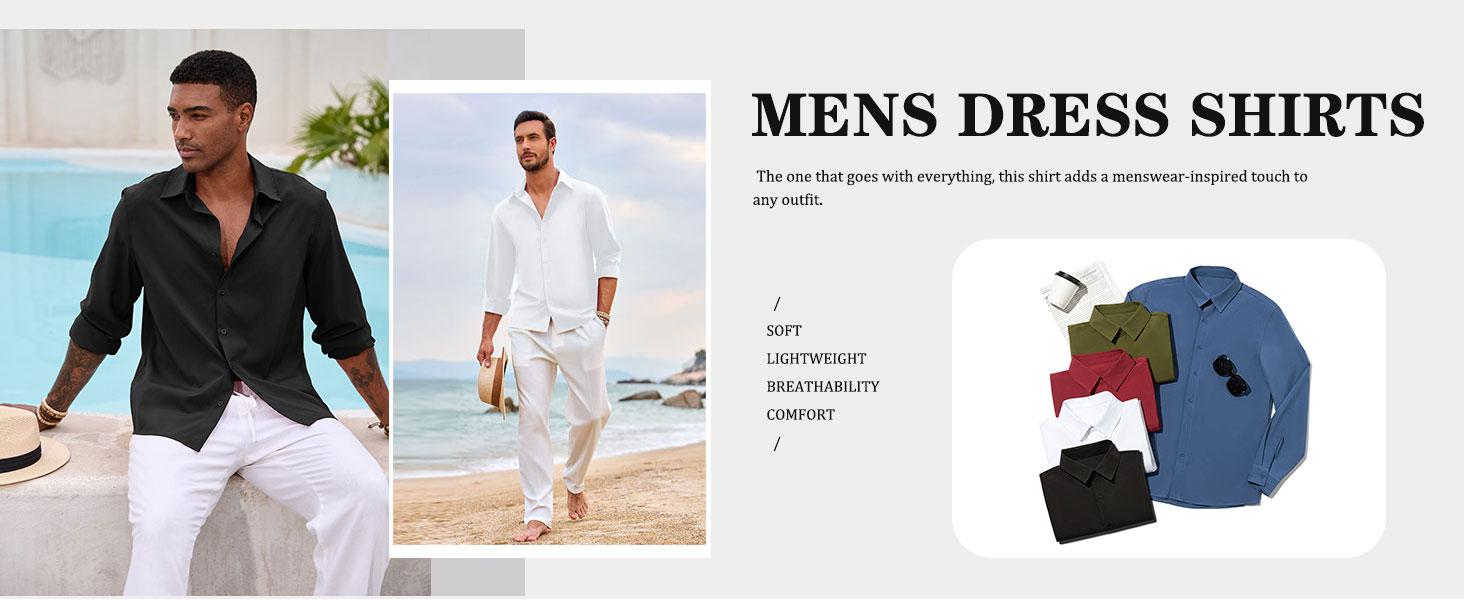 Beotyshow Mens Distressed Henley Shirts Retro Long Sleeve Tee Shirts Casual Button Down Washed T-Shirts for Men Cotton Menswear Father's Day Gift Shirt