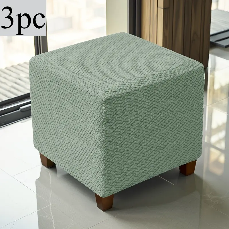Home-use hotel elastic jacquard square footstool cover Decor