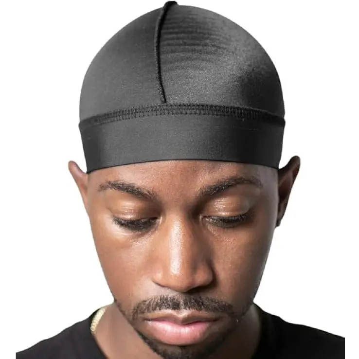 Baby Boys' Silky Wave Cap - 360, 540 & 720 Wave Patterns, Soft Breathable Durag, Male Plain Navy Royalty Skull Cap Bundle (New Model)