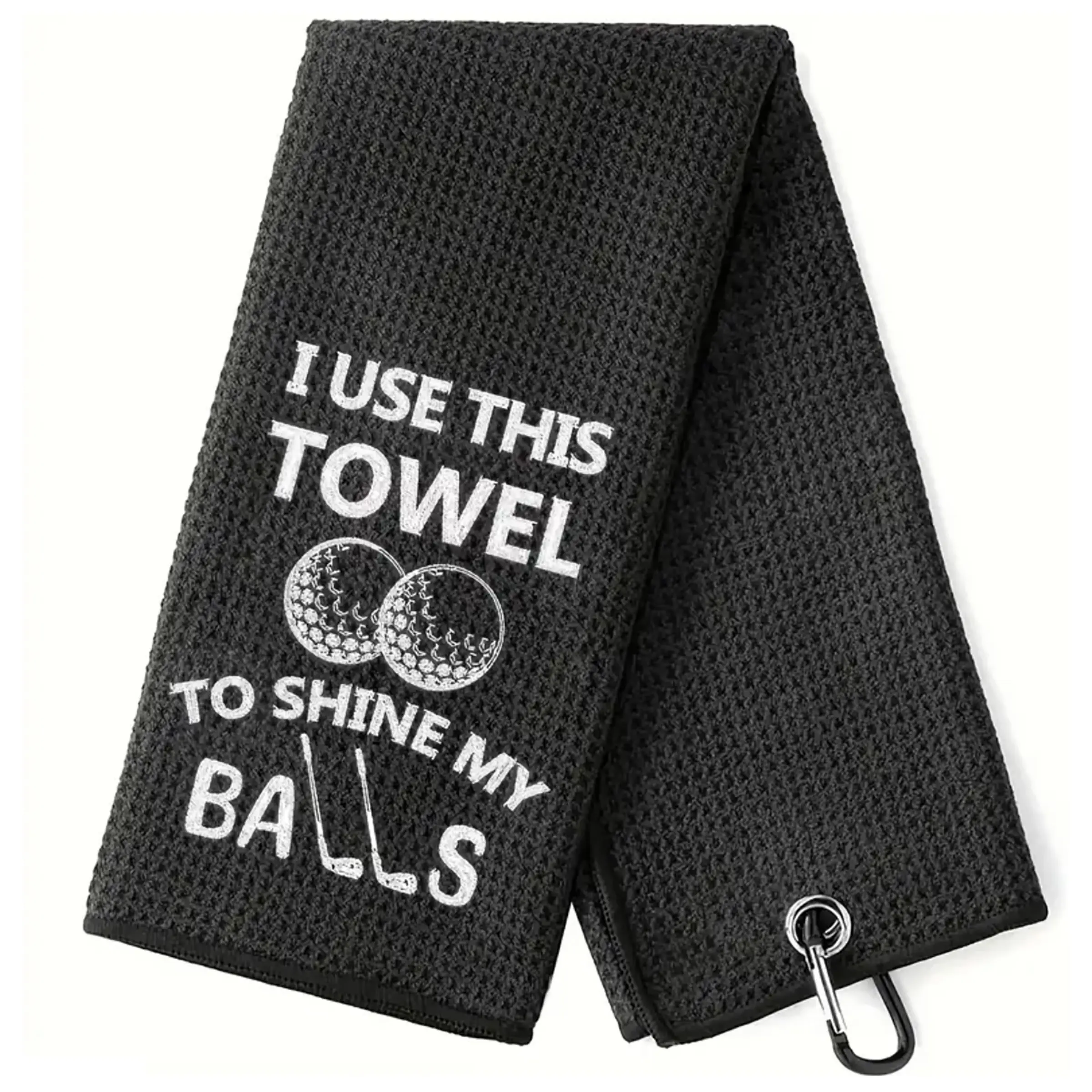 1 Premium Fun Embroidered Golf Towel, Golf Bag Clip Golf Gift Accessory for Men or Women, Husband, Boyfriend, Dad, Golf Fan Supplies, Golf Accessories for Men