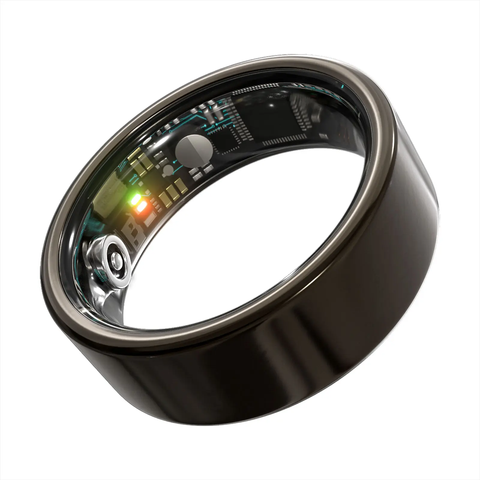 Health Tracking Ring, Fitness trackers, Suitable for Both Men and Women, 5ATM Waterproof, Activity/Sleep/Temperature Monitoring, Family Care Mode, Compatible with Android and iOS. Black