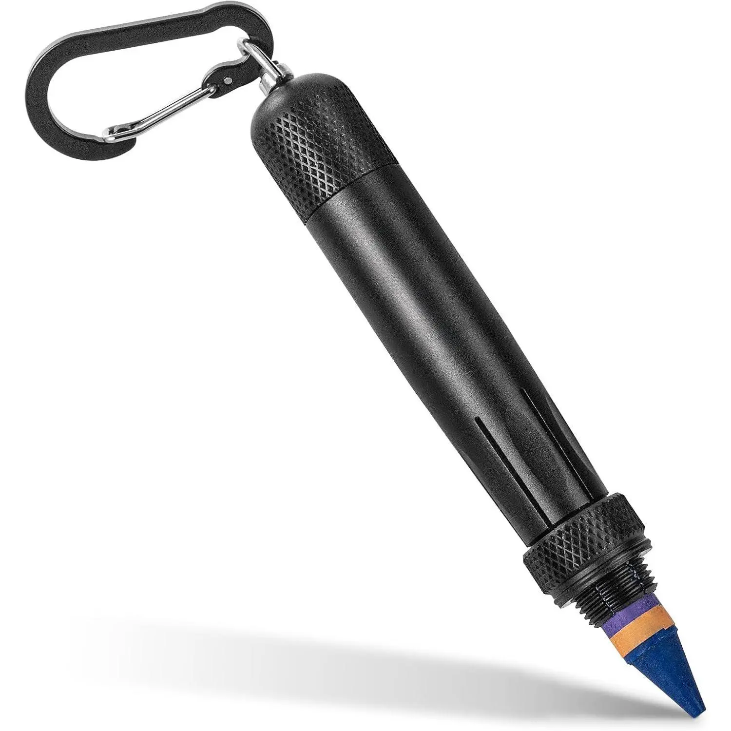 Lumber Crayon Holder, 1/2 in Crayons, Black 1 Pack | Fits 1/2 in round or hex crayons with adjustable knob and grip handle for carpenter and construction marking