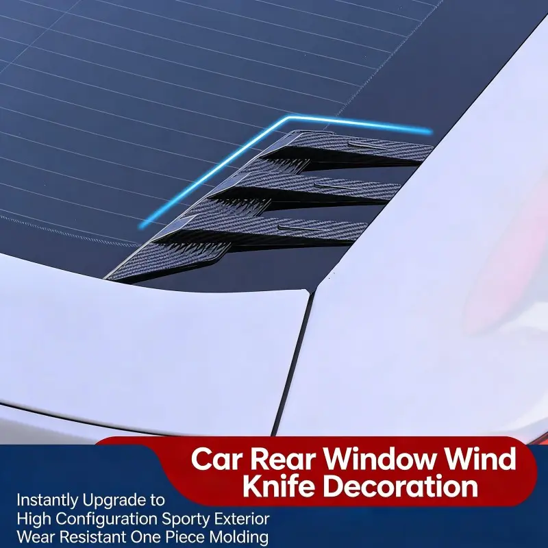 Universal Car Rear Window Louver Decoration, Vehicle Exterior Decoration, Streamlined Blade Design, Racing Style DIY Decal Sticker, Car Decals, Sticker For Cars, Self-Adhesive Body Modification Accessory