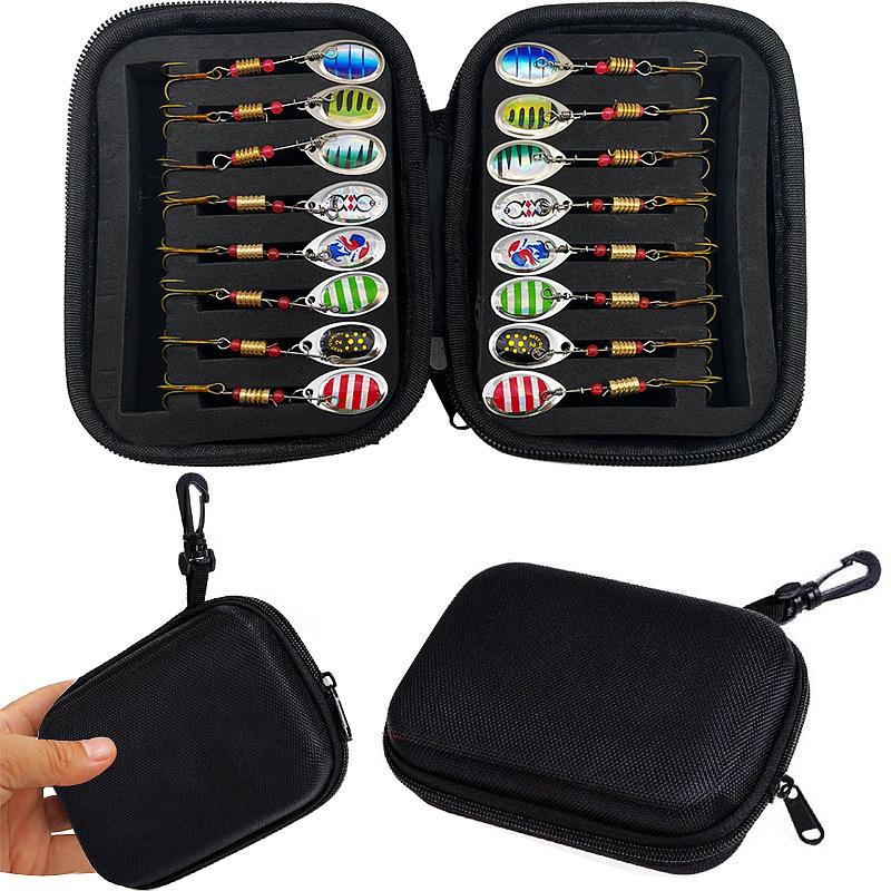 Lure bait rotating composite spinner fishing gear set, 16-piece metal lure spinner artificial bait set