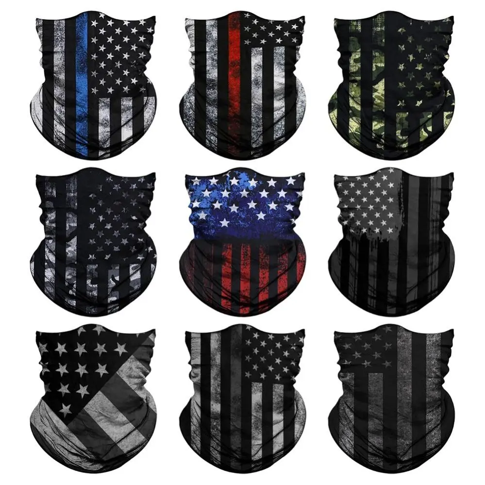 "Black Flag" Series 6-Piece Neck Gaiter Set - Seamless Multi-Functional Headwear, Helmet Liner with UV Protection & Sun Shielding, Essential for Biking & Hot Weather
