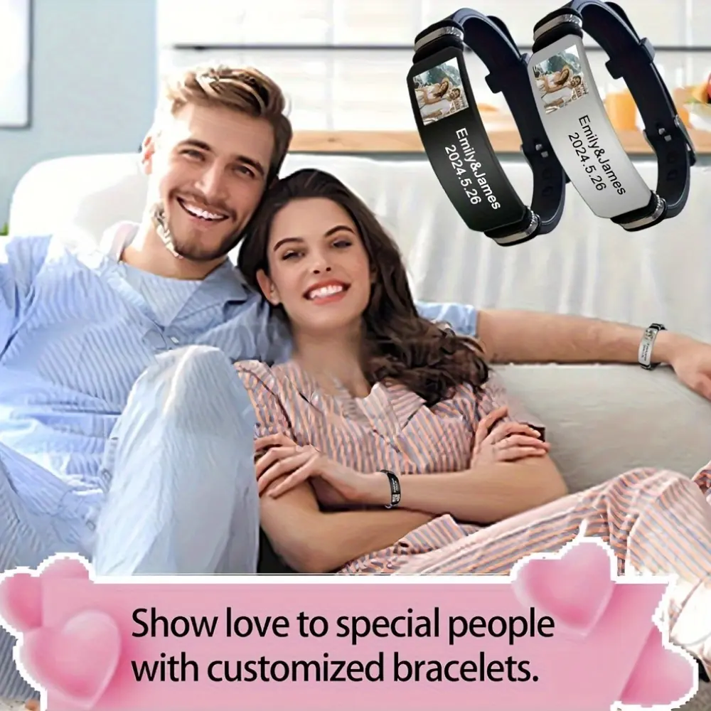 Customize photo bracelets for family/friends, photo memes, gifts for boyfriends/girlfriends - with gift box, Memorial Day, birthdays, graduation season, holiday gifts for mom/dad, Mother's Day, Father's Day, Halloween, Christmas