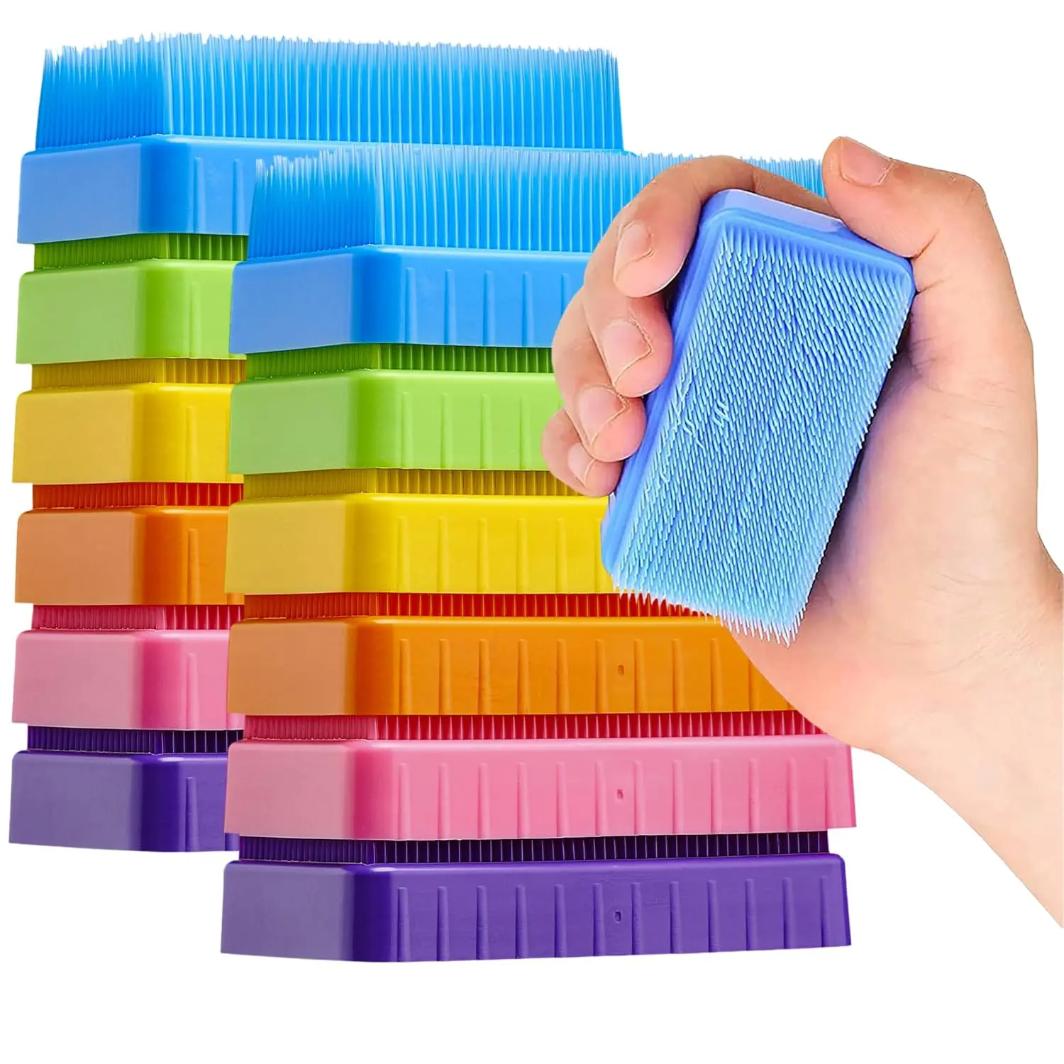 Sensory Brush Therapressure Therapy Brush for Occupational and Sensory Brushing, Stimulating, Calming Tools for Kids and Adults, Soft Flexible Bristles, Latex Free (Colored 12-Pack)fidget toys