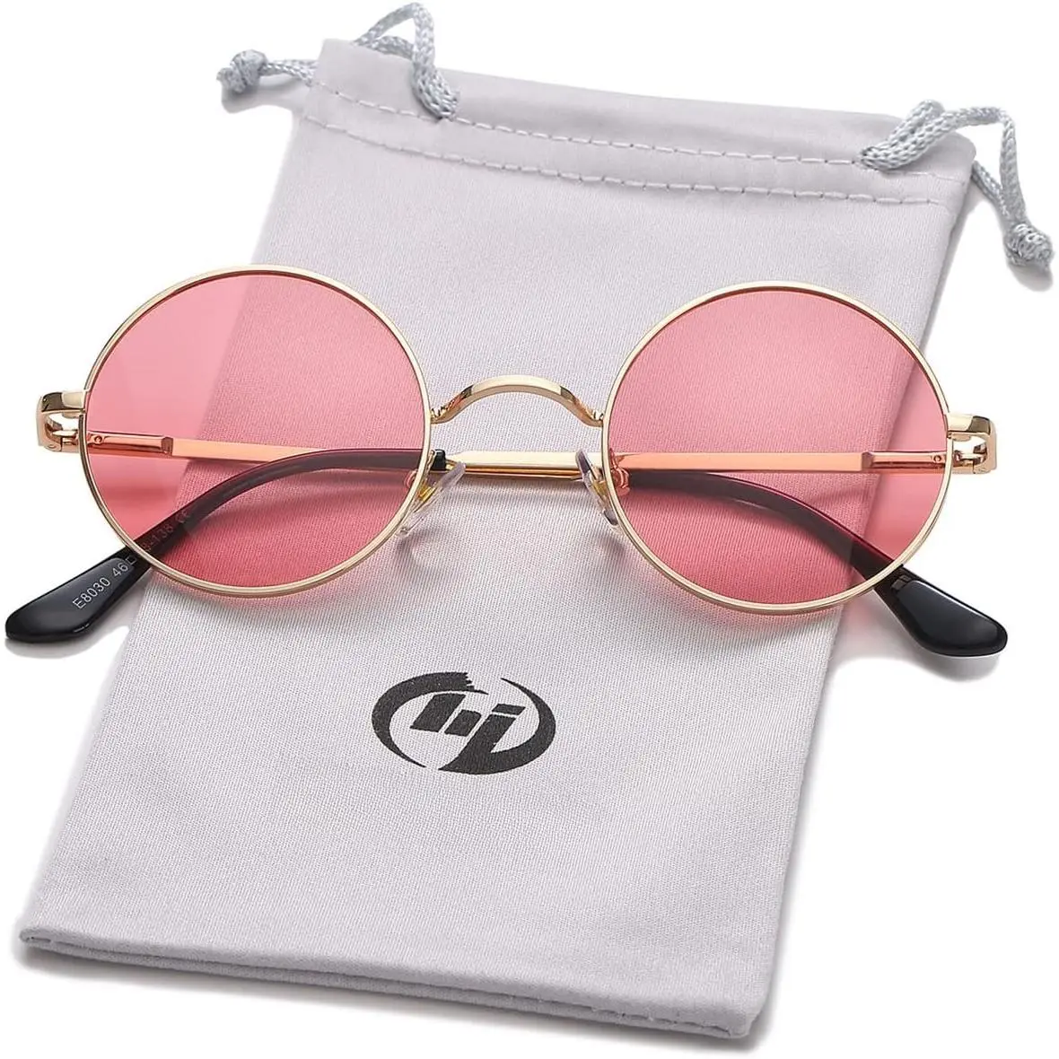 Polarized Round Sunglasses Womens Men Retro Hippie Glasses Small Circle Sunnies