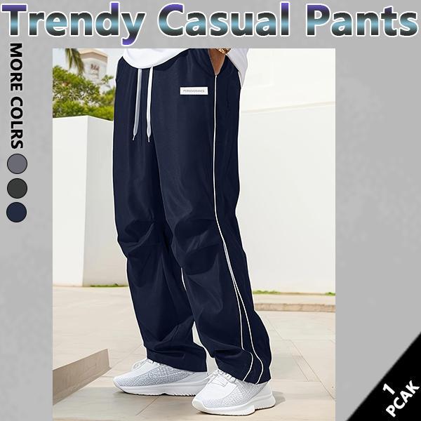 Men‘s Loose Sports Pants Men Trousers Grey Side Stripeswith Gold Accent Stripe Comfortable DesignAthleisure Style Bottoms Athletic Bottoms Gymwear streetwear fall outfits outfits men gym athletic clothes