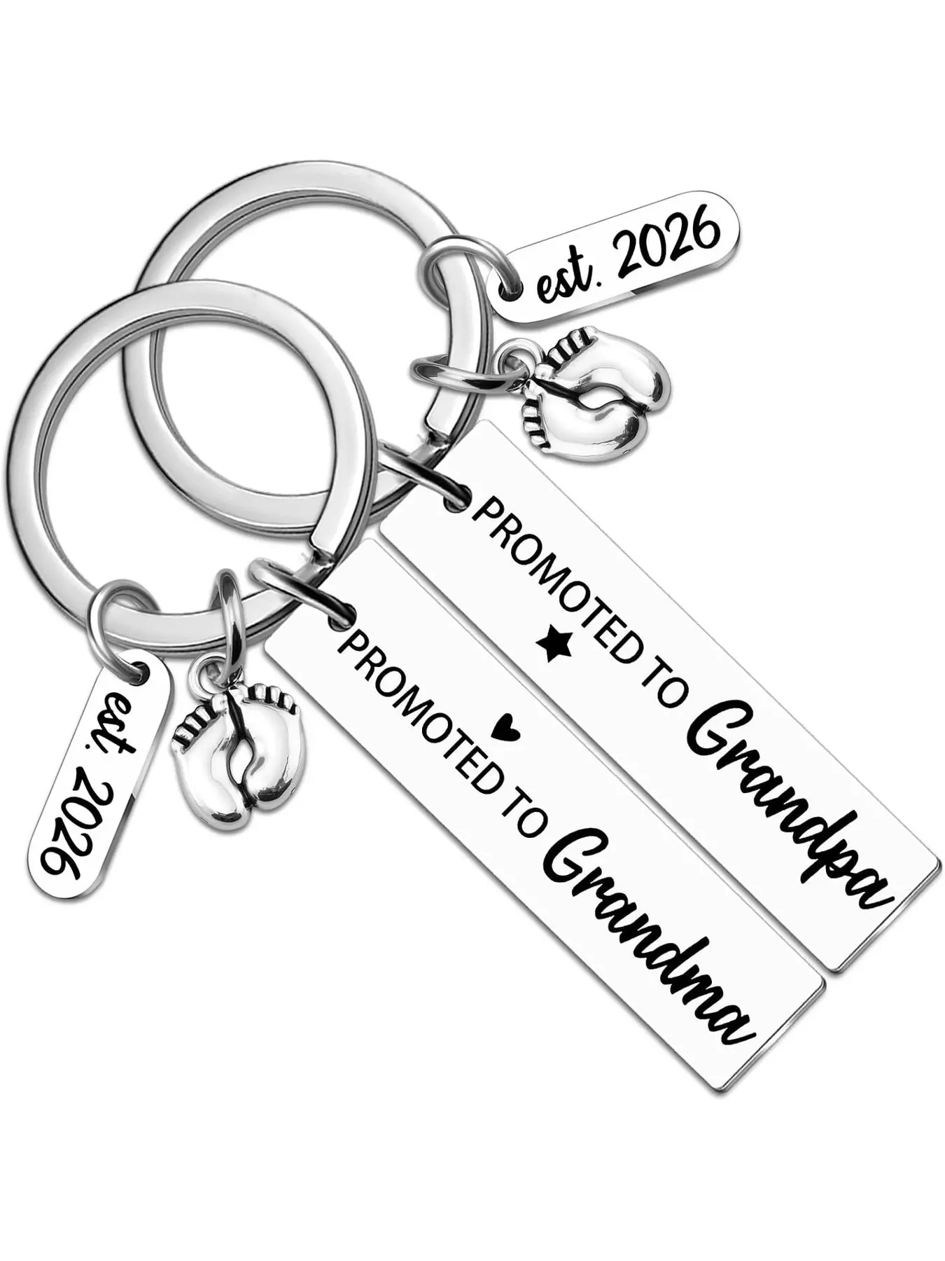 Promoted To Grandma Grandpa Keychain Pregnancy Announcement For Grandparents First Time Grandma To Be Gifts Grandpa Gifts Est 2026