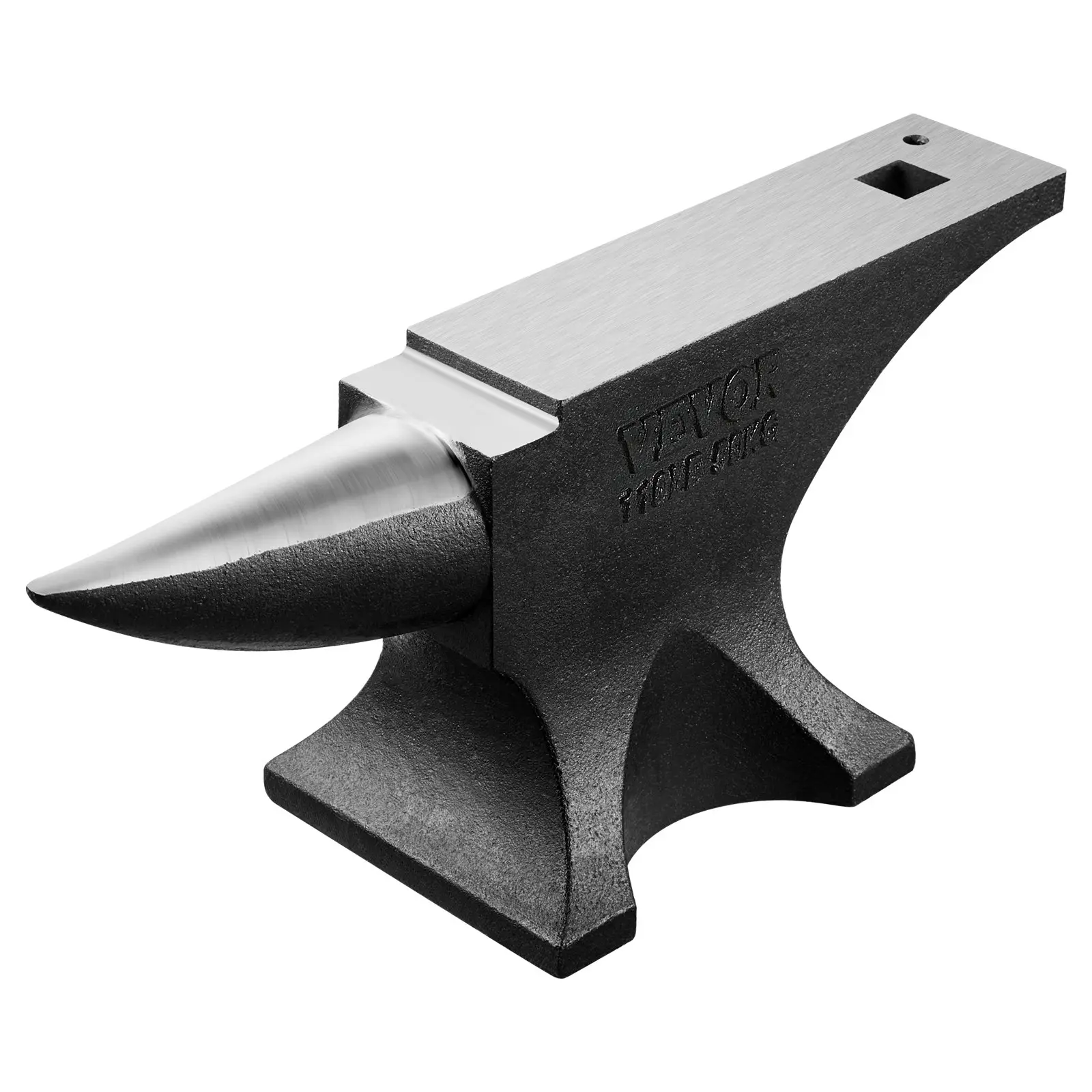 VEVOR 110lbs Heavy Duty Cast Steel Single Horn Anvil, High Hardness Round Horn Tool with Large Countertop, Stable Base for Blacksmiths, Metal Bending