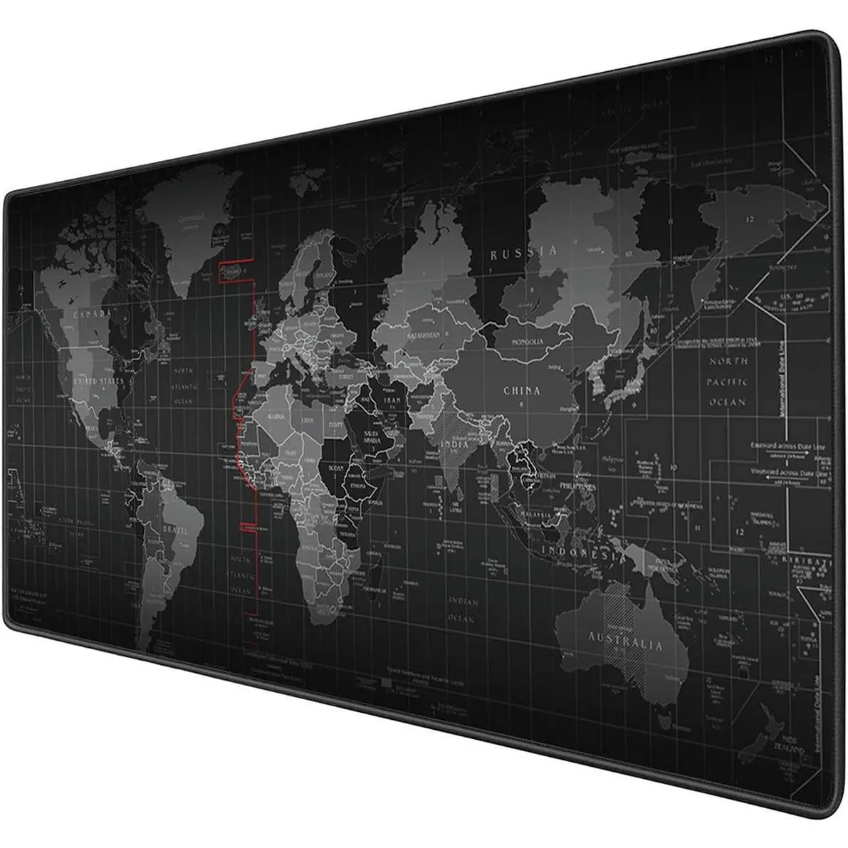 Extended  Pad Large Gaming  Pad- 35.4x15.7x0.12 inch  Keyboard  Mat Non-Slip Mousepad Rubber Base and Stitched Edges for  Players, Office, Study World Map Design