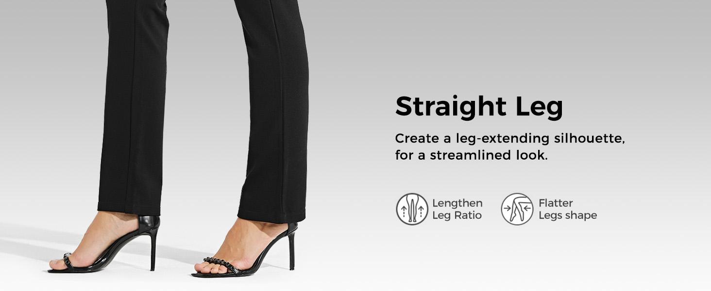 2026 Women's Yoga Dress Pants Straight Leg Work Slacks Stretchy Office Casual 4 Pockets Belt Loops 28"/29"/30"/31"/33"