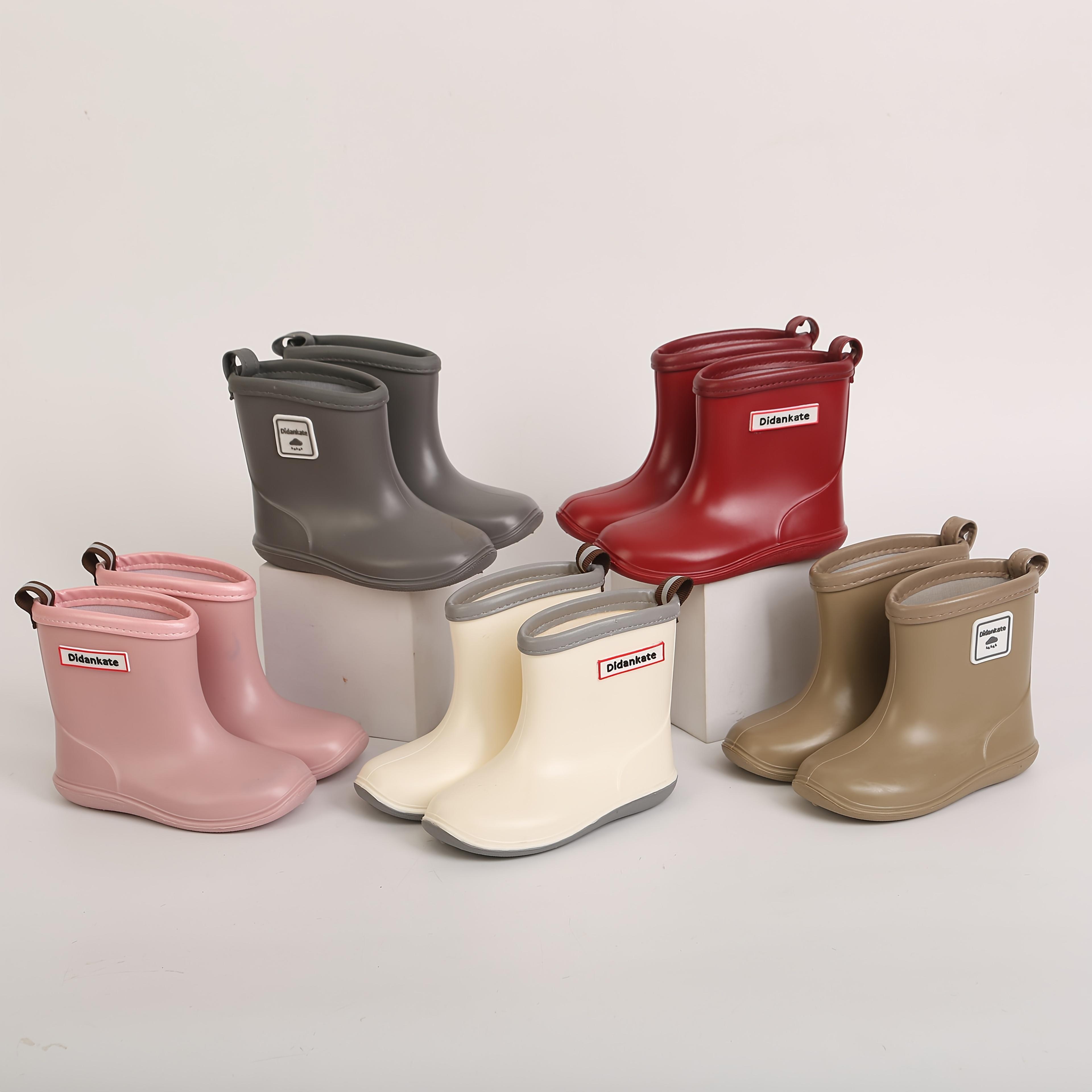 Kids' Waterproof Cartoon Pull-On Rainboots with Pull-On Handles, Synthetic Slip-Resistant Outdoor Footwear for Rain Protection, Indoor-Outdoor Fun, Rain Gear