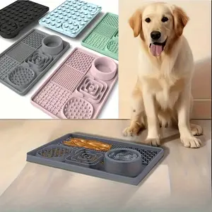 Six-In-One Multi-Functional Pet Slow Feeder Lick Mat, Durable Material, Ideal for Cats and Dogs, Perfect for Training and Reducing Boredom