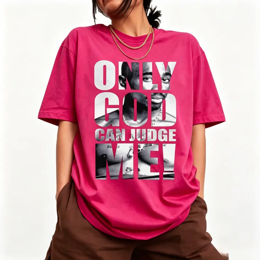 Summer t Shirts Only God Can Judge Me Tupac Shirt, Tupac Graphic TeeShirt, 2Pac Shirt, 90s Merch, Hip Hop 90s Legends Shirt, Rapper Shirt neck short sleeve