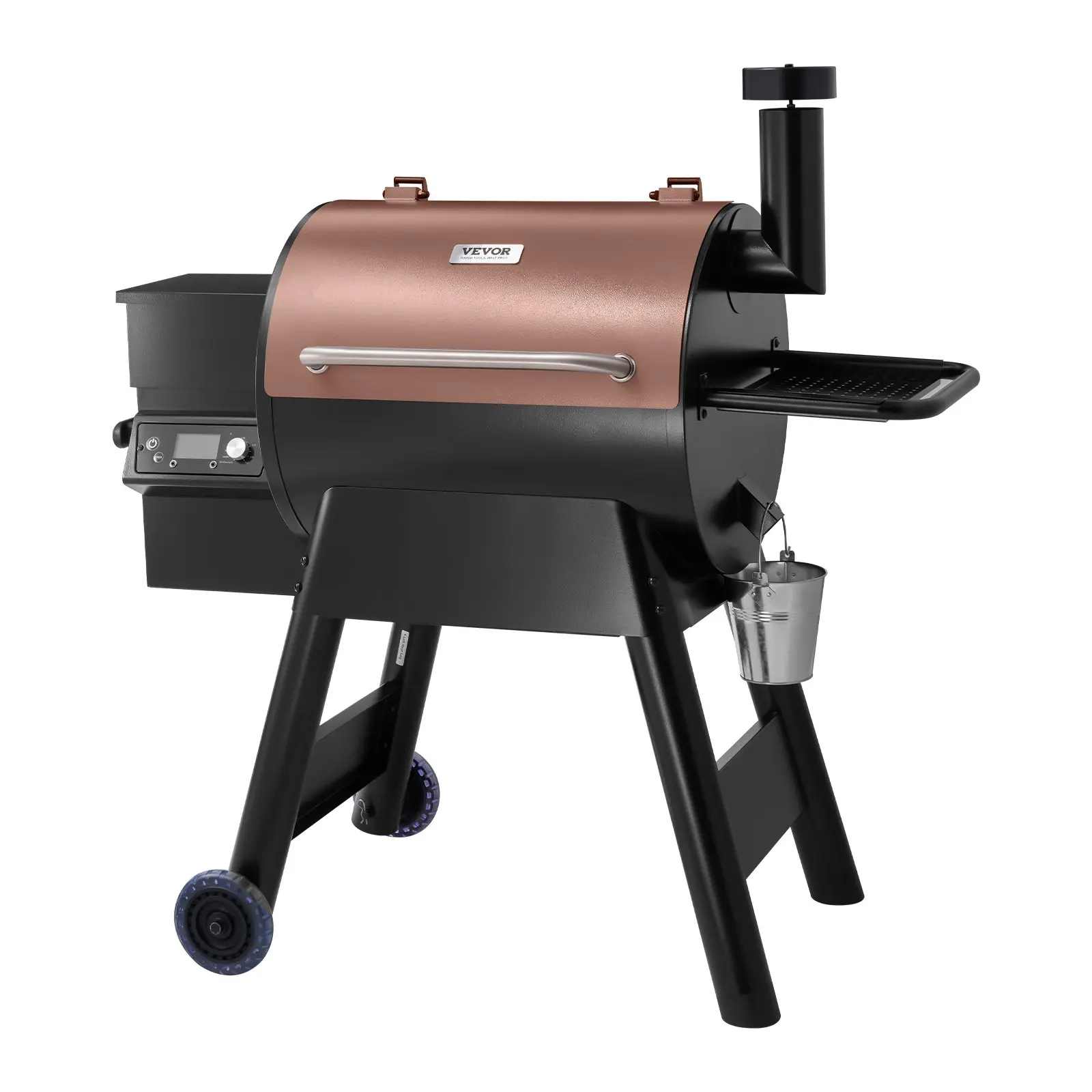 【Summerfinds】VEVOR Wood Pellet Grill Smoker, 8 in 1 BBQ Grills for Outdoor Cooking, 575 Square Inches Cook Area Electric Grill and Smoker, with LCD Screen Controller, Meat Probe, 500°F Max Temperature, Black