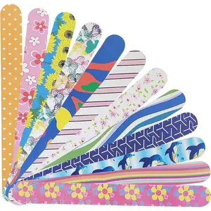 12 Pack Colorful Double Sided Nail File Strips, Manicure Pedicure Nail Buffers for Shaping and Smoothing Fingernails and Toenails