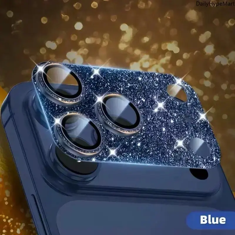 Glitter Metal Lens Guard for iPhone 17 Pro Max & 17 Pro, Tempered Glass Camera Protector, Case-Friendly Rear Shield, Accessories, Durable, Pro Models